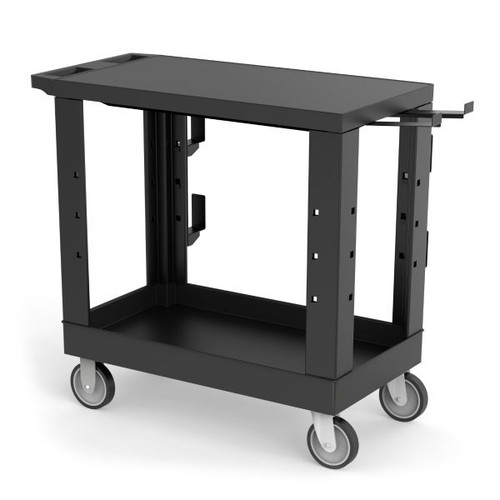Heavy Duty Industrial Cart One Flat Shelf & One Tub Shelf - Luxor EC21-NDUST-B Heavy Duty Industrial Cart One Flat Shelf & One Tub Shelf - Luxor EC21-NDUST-B