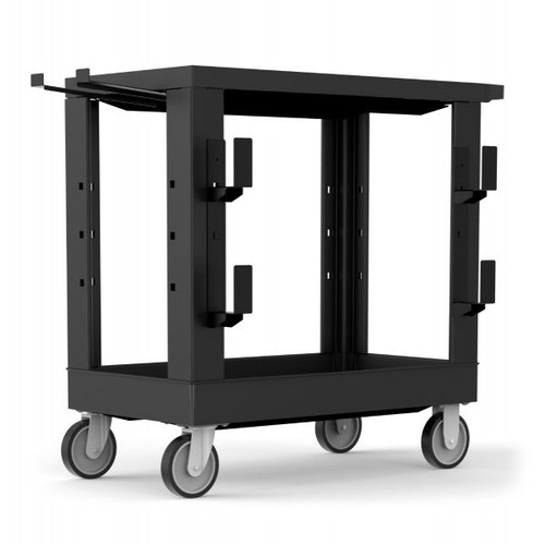 Heavy Duty Industrial Cart One Flat Shelf & One Tub Shelf - Luxor EC21-NDUST-B  Heavy Duty Industrial Cart One Flat Shelf & One Tub Shelf - Luxor EC21-NDUST-B