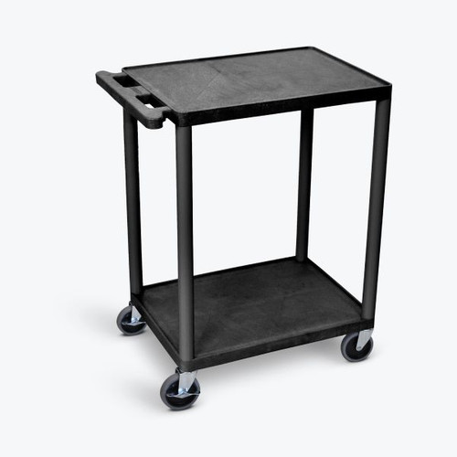 Two Shelf Structural Foam Plastic Utility Cart - Luxor HE32-B - Black Two Shelf Structural Foam Plastic Utility Cart - Luxor HE32-B - Black