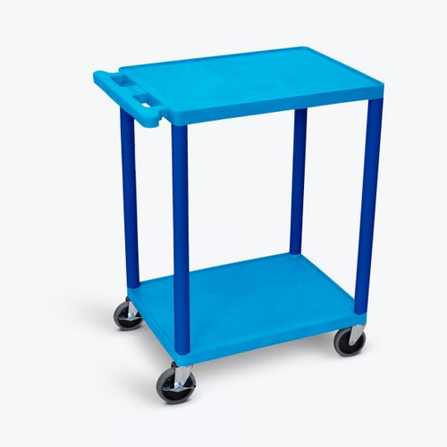 Two Shelf Structural Foam Plastic Utility Cart - Luxor HE32-BU - Blue Two Shelf Structural Foam Plastic Utility Cart - Luxor HE32-BU - Blue