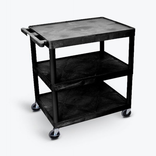 Three Shelf Structural Foam Plastic Utility Cart - Luxor HE33 Three Shelf Structural Foam Plastic Utility Cart - Luxor HE33