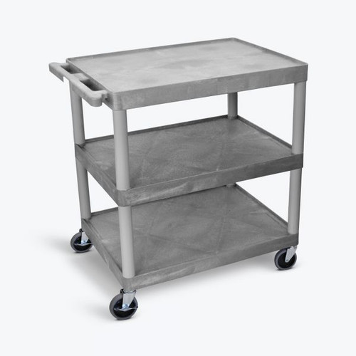 Three Shelf Structural Foam Plastic Utility Cart - Luxor HE33 Three Shelf Structural Foam Plastic Utility Cart - Luxor HE33