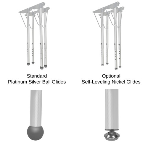 Leg and Feet Options for Square Activity Table with Adjustable Height - Mahar