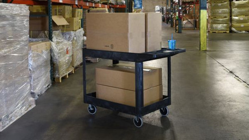 Two Shelf Heavy Duty Utility Cart - Luxor XLC11-B Two Shelf Heavy Duty Utility Cart - Luxor XLC11-B