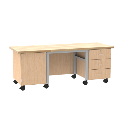 Helm Maple Butcher Block Top Desk - Diversified
Left / 36"W x 96"L / Light Gray Frame