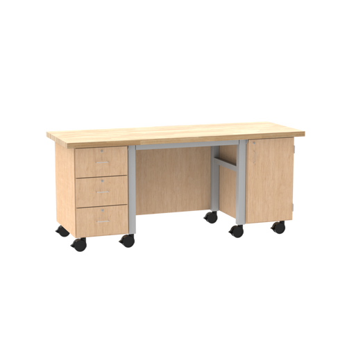 Helm Maple Butcher Block Top Desk - Diversified
Right / 30"W x 84"L / Light Gray Frame