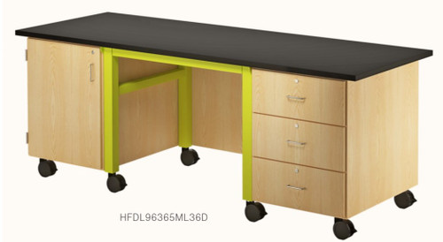 Helm Epoxy Top Desk - Diversified HFDL96365ML36D
Left / 36"W x 96"L / Lime Frame