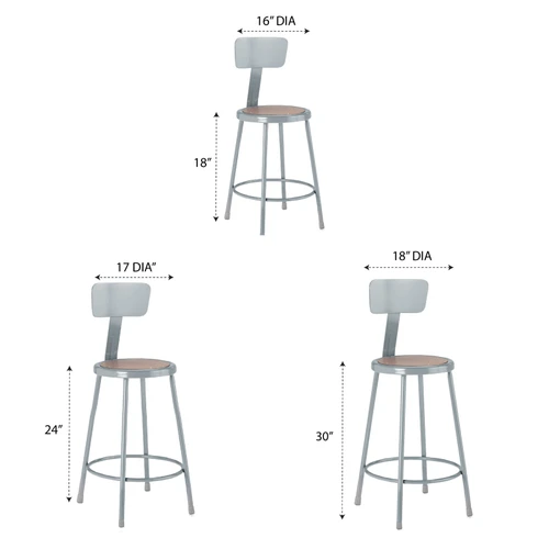 Diversified Apprentice Stool with Backrest