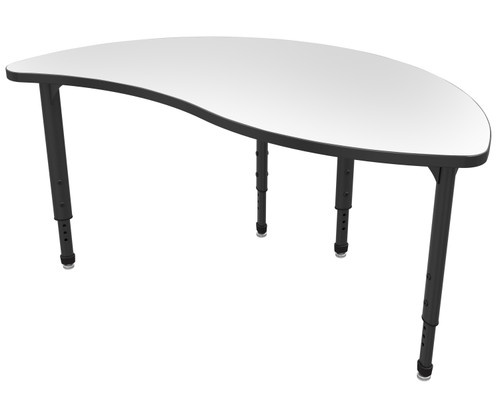 Apex Wave Half Round Adjustable Height Student Table with Dry Erase Melamine Top - Marco 38-2252 Apex Wave Half Round Adjustable Height Student Table with Dry Erase Melamine Top - Marco 38-2252