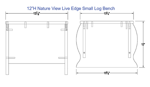 Nature View Live Edge Small Log Bench - Whitney Brothers