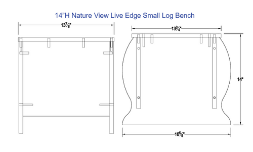 Nature View Live Edge Small Log Bench - Whitney Brothers