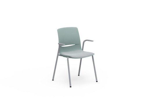 LimeLite Upholstered Cantilever Arm Four Leg Stack Chair - KI LL1211 LimeLite Upholstered Cantilever Arm Four Leg Stack Chair - KI LL1211