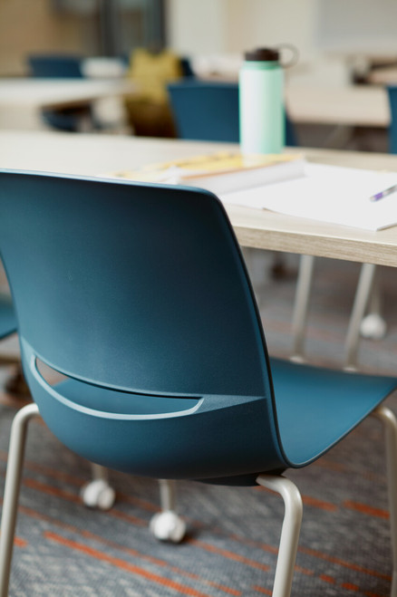 LimeLite Armless Four Leg Stack Chair with Casters - KI LL2100