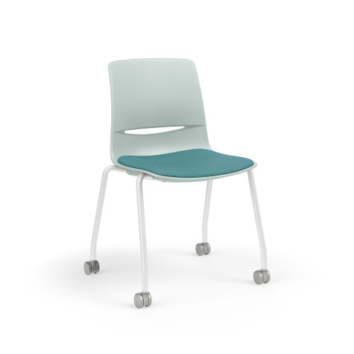 LimeLite Armless Four Leg Stack Chair with Upholstered Seat and Casters - KI LL2200 LimeLite Armless Four Leg Stack Chair with Upholstered Seat and Casters - KI LL2200