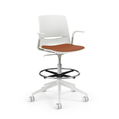 LimeLite Cantilever Arm Task Stool with Upholstered Seat - KI LL6211