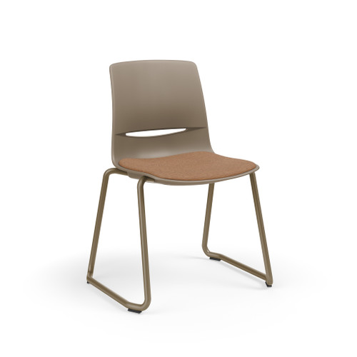 LimeLite Sled Base Armless Stack Chair with Upholstered Seat LimeLite Sled Base Armless Stack Chair with Upholstered Seat