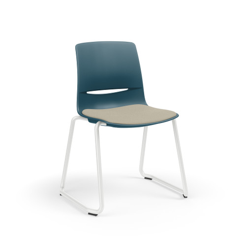 LimeLite Sled Base Armless Stack Chair with Upholstered Seat LimeLite Sled Base Armless Stack Chair with Upholstered Seat