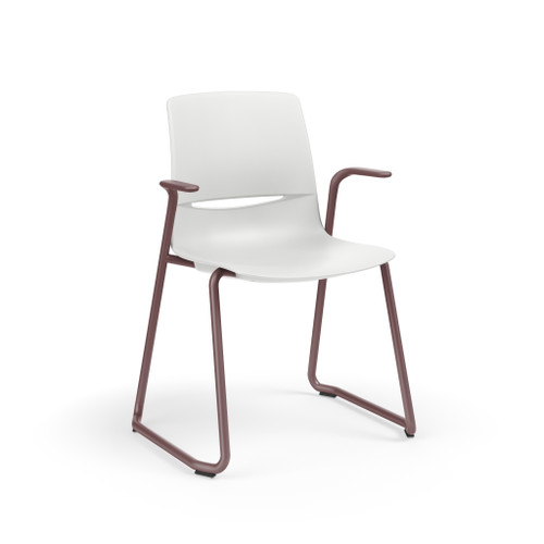 LimeLite Sled Base Cantilever Arm Stack Chair with Upholstered Seat - KI LL3211 LimeLite Sled Base Cantilever Arm Stack Chair with Upholstered Seat - KI LL3211
