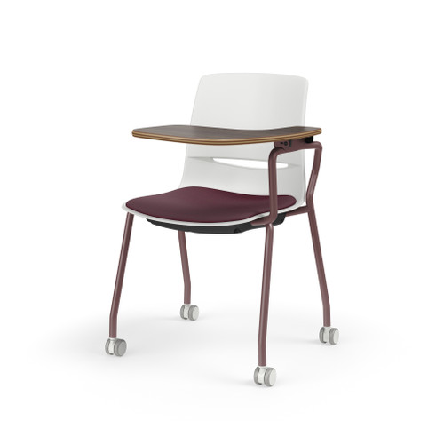 LimeLite Upholstered Four Leg Stack Chair with Flip-Up Tablet Arm and Casters - KI LL223L LimeLite Upholstered Four Leg Stack Chair with Flip-Up Tablet Arm and Casters - KI LL223L