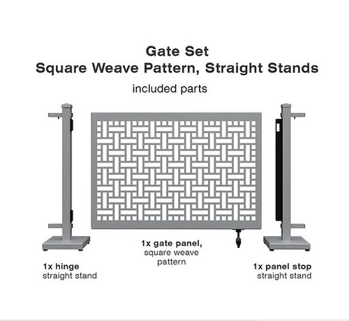 Square Weave Straight Stands Gate Set - SelectSpace Partitions - GS101