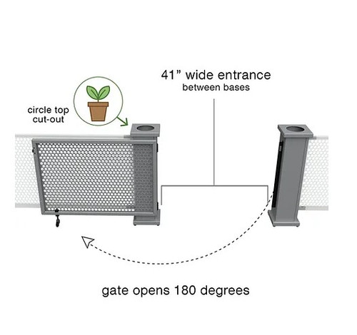 Circle Corner & Straight Planter Stands Gate Set - SelectSpace Partitions - GS004
