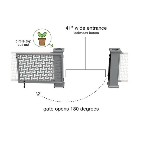 Square Weave Straight Planter Stands Gate Set - SelectSpace Partitions - GS102