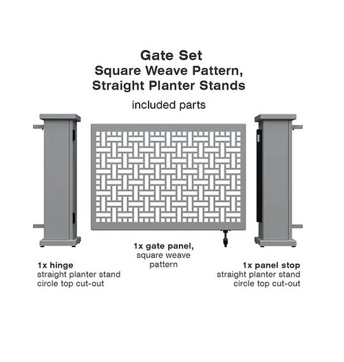 Square Weave Corner & Straight Planter Stands Gate Set - SelectSpace Partitions - GS104