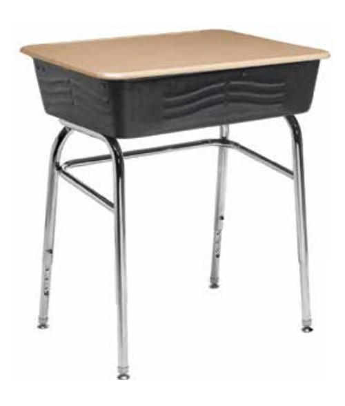 Hard Plastic Lift Lid Desk with Solid Book Box - Columbia DK-LLD-RECT-1824-AQ
