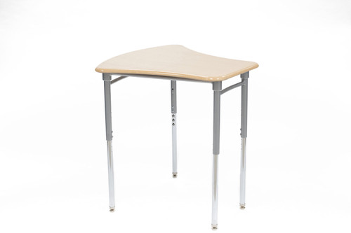 Kaleidoscope Vertebrae Desk - Sugar Maple Hard Plastic Top with Platinum Frame - Scholar Craft Quick Ship QS4300PLSSM