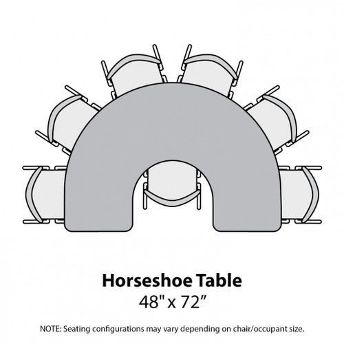 Mahar 6066SH Scalloped Horseshoe Activity Table 60 W x 66 L