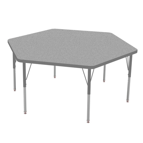 MG2200 Series Hexagon Adjustable Height Activity Table with Light Duty Melamine Top - Marco Group MG2254