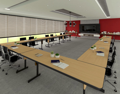 Room Environmental of Thermal Fused Laminate Panel Leg Folding Seminar Table - Correll
**Props Not Included**