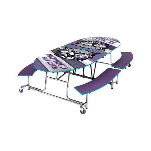 Elliptical Mobile Bench Table Elliptical Mobile Bench Table