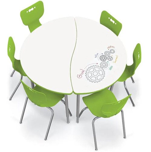 Hierarchy Creator Half Round Dry Erase Tables and Hierarchy Chair Bundle - MooreCo