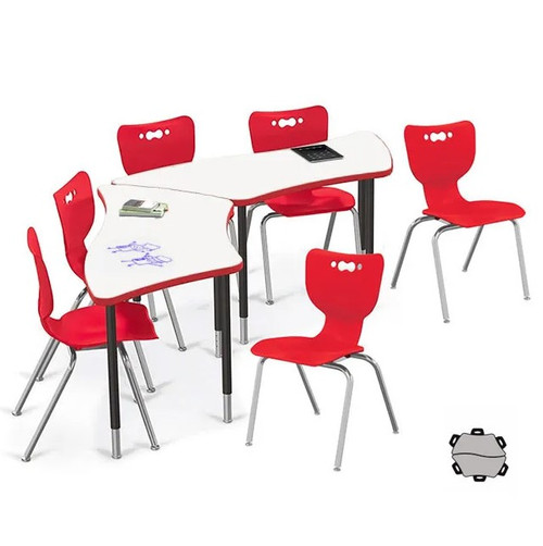 Dry Erase Trapezoid Creator Table and Hierarchy Chair Bundle by MooreCo