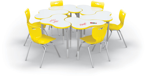 Dry Erase Hierarchy Cloud 9 Desk and Hierarchy Chair Bundle - MooreCo Dry Erase Hierarchy Cloud 9 Desk and Hierarchy Chair Bundle - MooreCo
