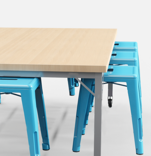 Brainstorm FLEX Workbench with Butcher Block Top and Adjustable Height, with magnetic stool mount - CEF Brainstorm FLEX Workbench with Butcher Block Top and Adjustable Height, with magnetic stool mount - CEF