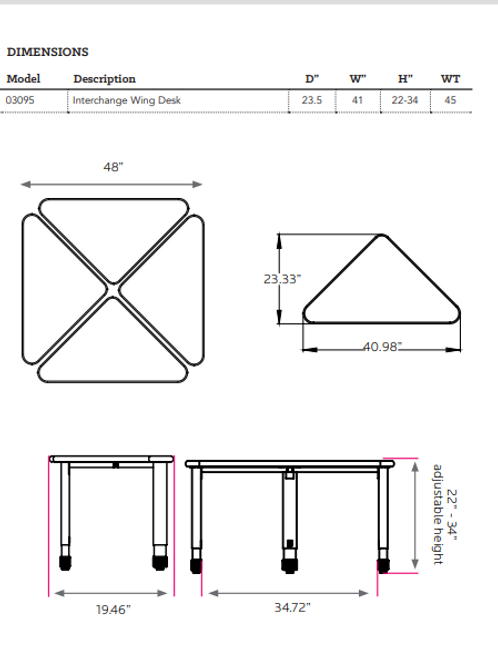  Interchange Wing Desk - Smith System 03095
