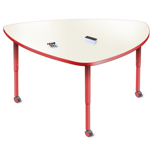 Velocity Apex Shaped Dry Erase Table with Adjustable Height - Allied USA Velocity Apex Shaped Dry Erase Table with Adjustable Height - Allied USA
