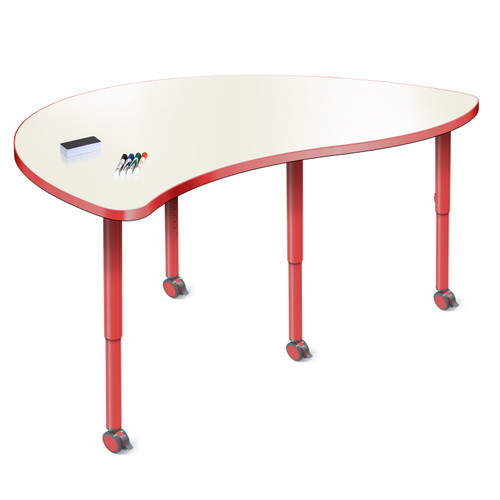 Velocity Merge Shaped Dry Erase Table with Adjustable Height - Allied USA Velocity Merge Shaped Dry Erase Table with Adjustable Height - Allied USA
