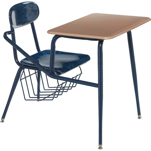 Hard Plastic Heavy Duty Chair Desk Combo with Book Basket - Columbia CD-HPC-XX-W