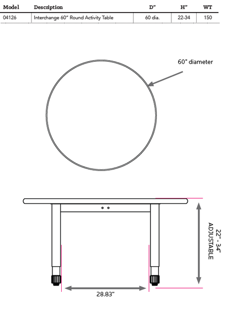 Interchange Round Activity Table - Smith System - 60" Diameter Interchange Round Activity Table - Smith System - 60" Diameter
