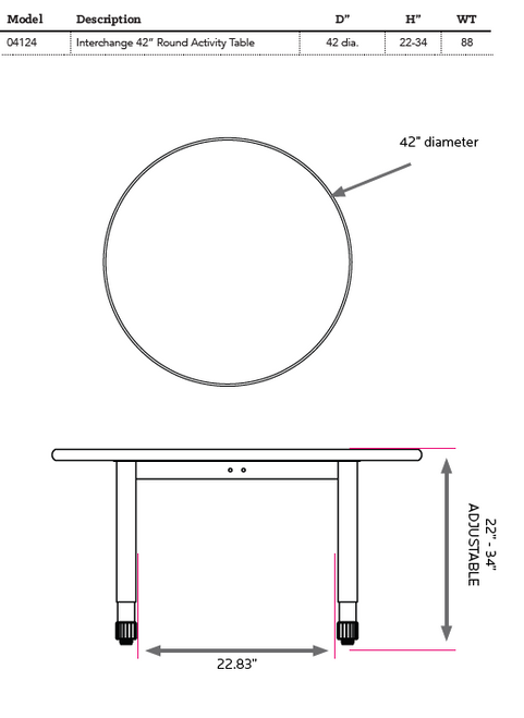 Interchange Round Activity Table - Smith System - 42" Diameter Interchange Round Activity Table - Smith System - 42" Diameter