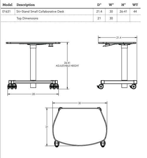 Silhouette Sit + Stand Collaborative Desk - Smith System 01631 - Spec Sheet Silhouette Sit + Stand Collaborative Desk - Smith System 01631 - Spec Sheet