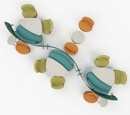 Flowform Learn Lounge Offset Triangle Table - Smith System Flowform Learn Lounge Offset Triangle Table - Smith System