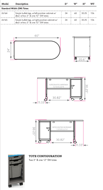 Cascade Single Pedestal Teacher Desk with Single Bullet Top - Smith System Cascade Single Pedestal Teacher Desk with Single Bullet Top - Smith System