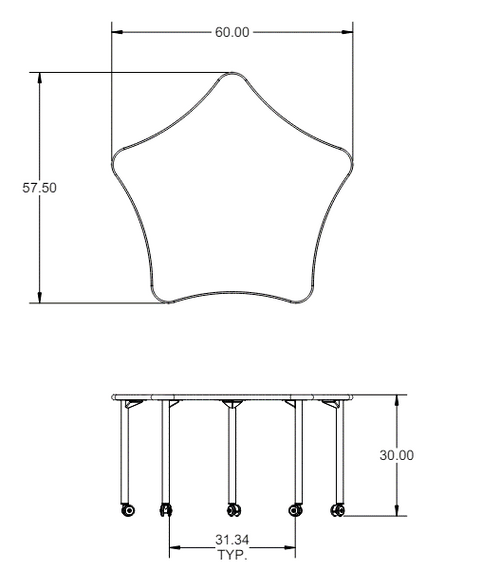 Elemental 5-Star Activity Table, 48"Dia - Smith System Elemental 5-Star Activity Table, 48"Dia - Smith System