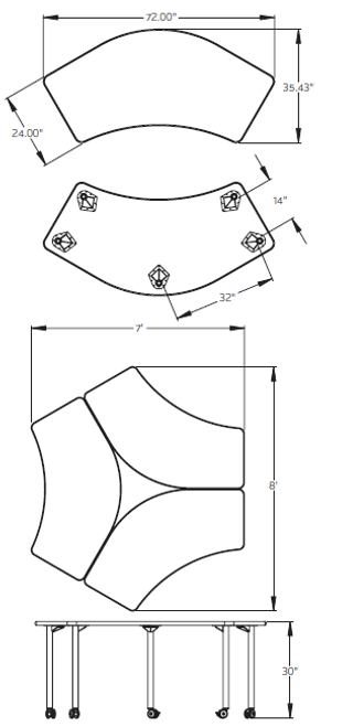 Elemental Crescent Activity Table, 72" - Smith System Elemental Crescent Activity Table, 72" - Smith System