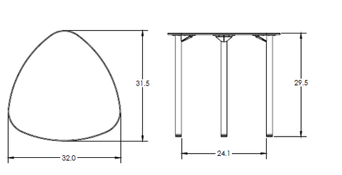 Flowform Outdoor Triangle Table - Smith System 56201