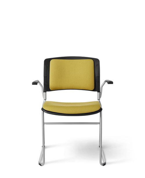 Upholstered High-Density Sled-Base Contoured Stackable Guest Chair with Arms - OM Seating ST400F Upholstered High-Density Sled-Base Contoured Stackable Guest Chair with Arms - OM Seating ST400F